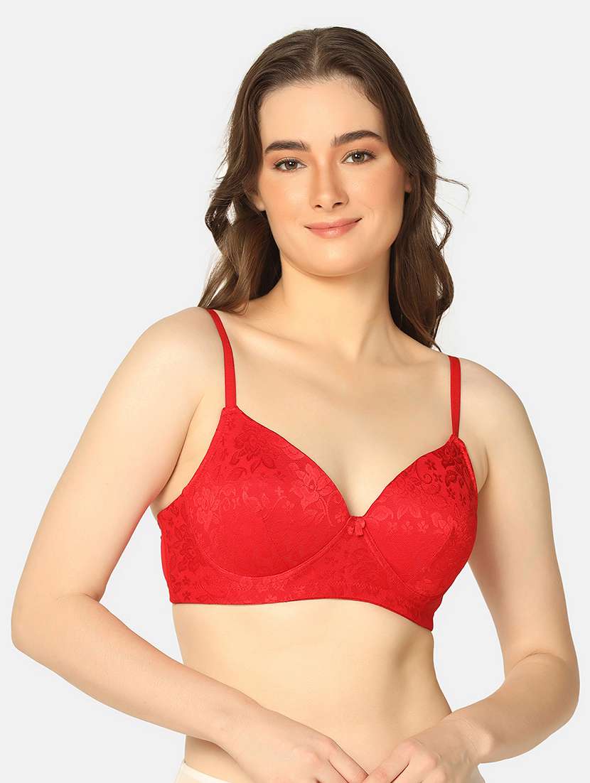 red lace tshirt bra