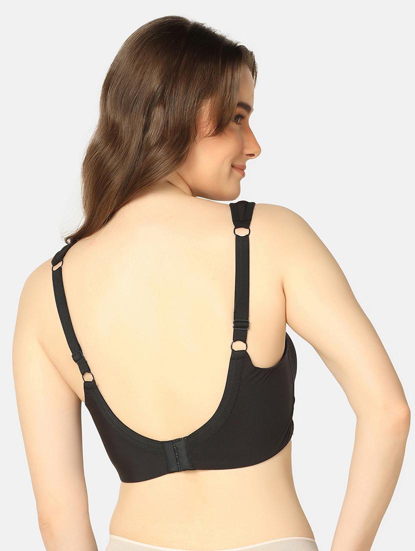 black nylon minimizer bra - 20110779 - Standard Image - 2