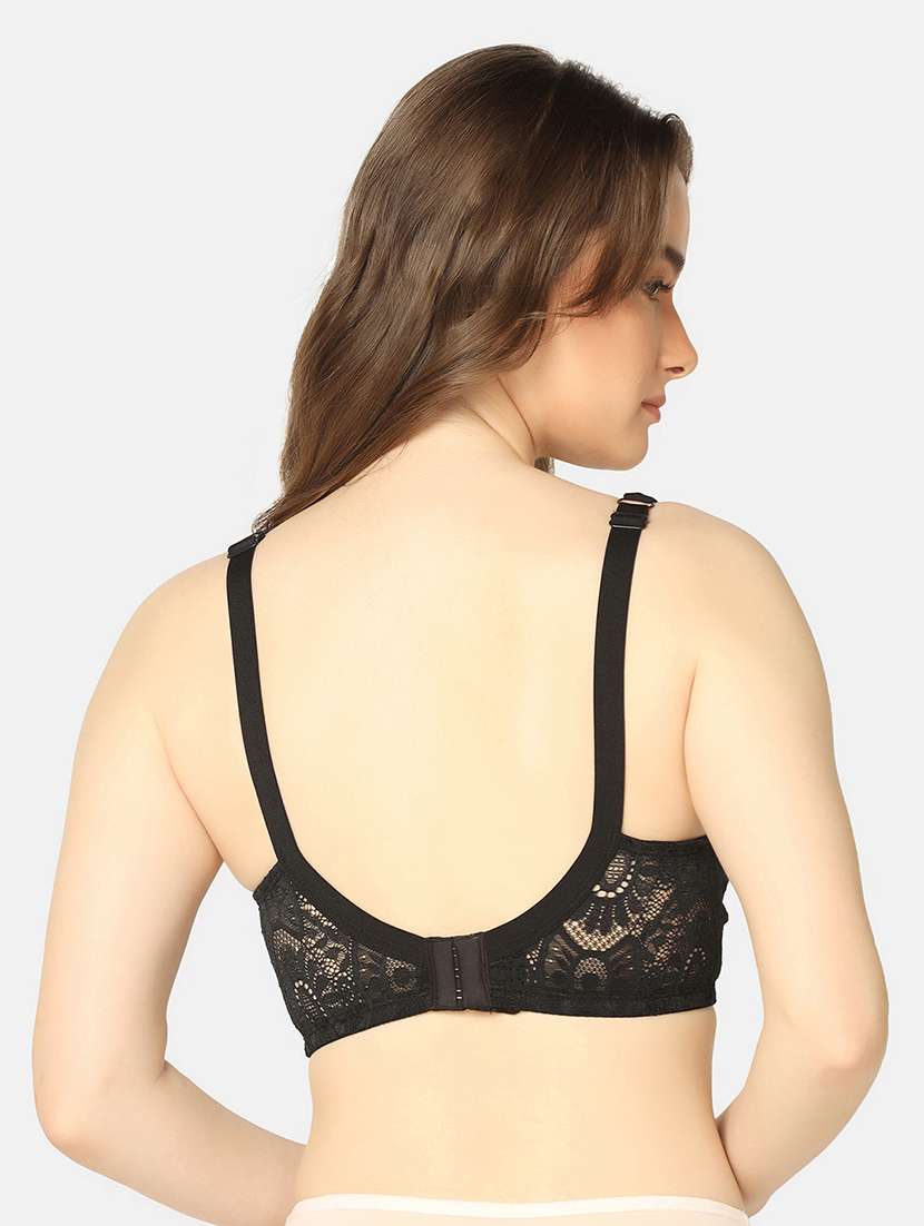 black nylon minimizer bra - 20110780 - Standard Image - 2