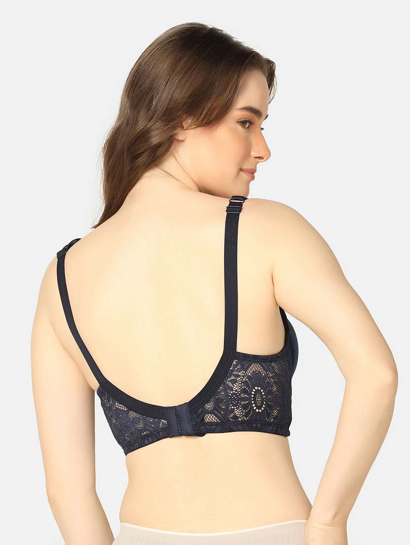 blue nylon minimizer bra - 20110782 - Standard Image - 2
