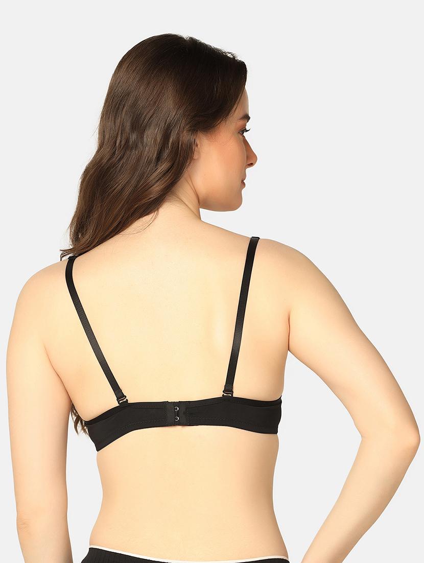black nylon push up bra - 20110783 - Standard Image - 2