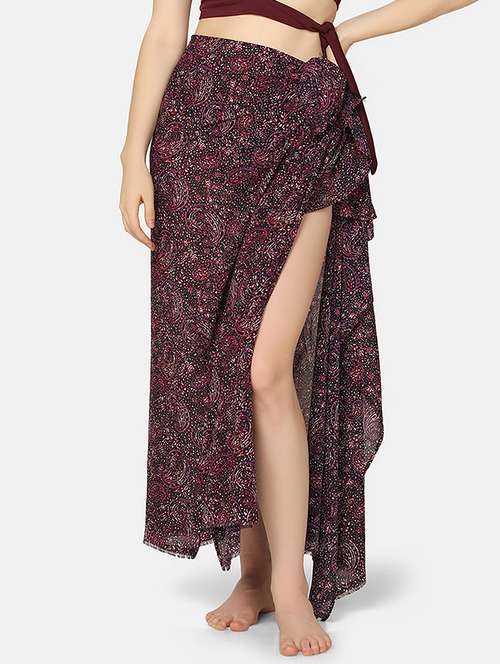women purple printed sarong - 20110812 -  Standard Image - 0