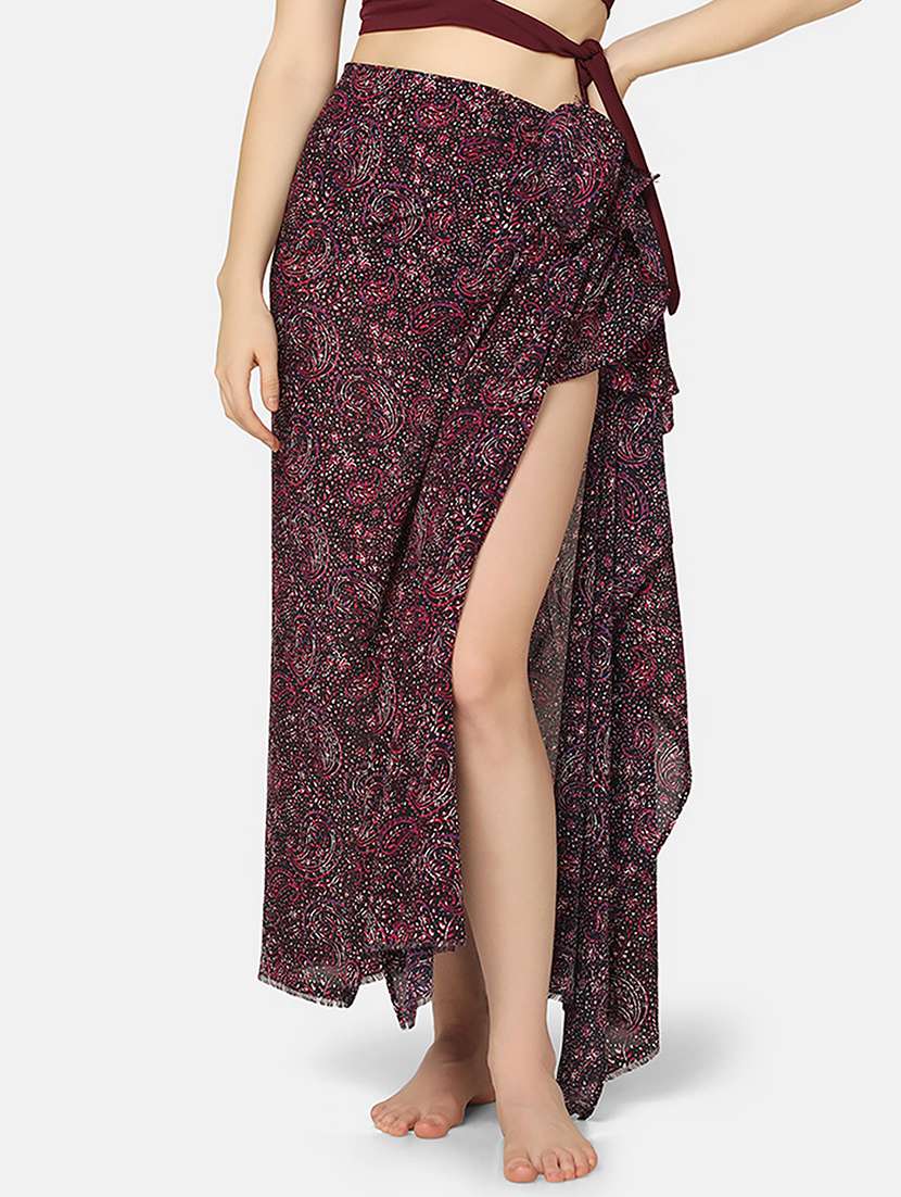 women purple printed sarong