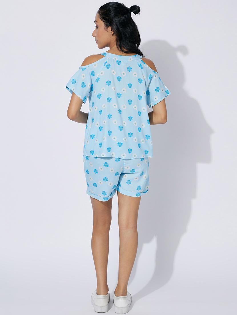 blue floral shorts sets - 20110994 - Standard Image - 2