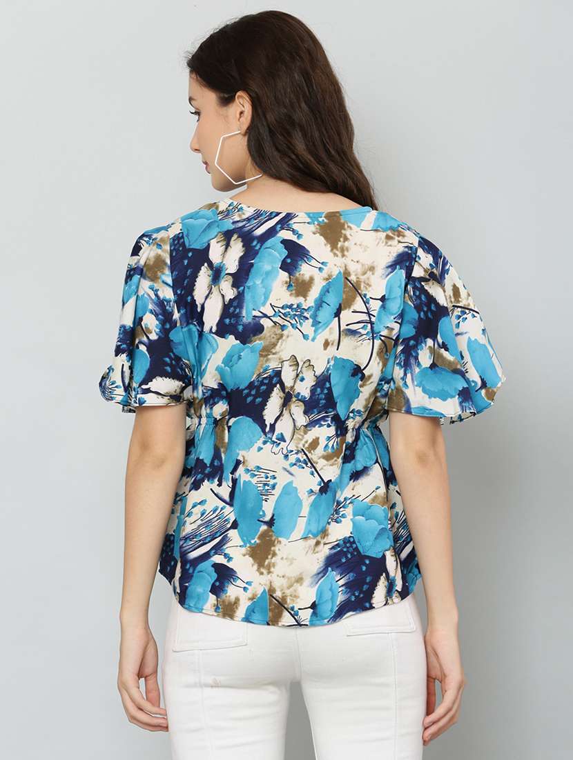 women's straight round neck top - 20114848 - Standard Image - 2