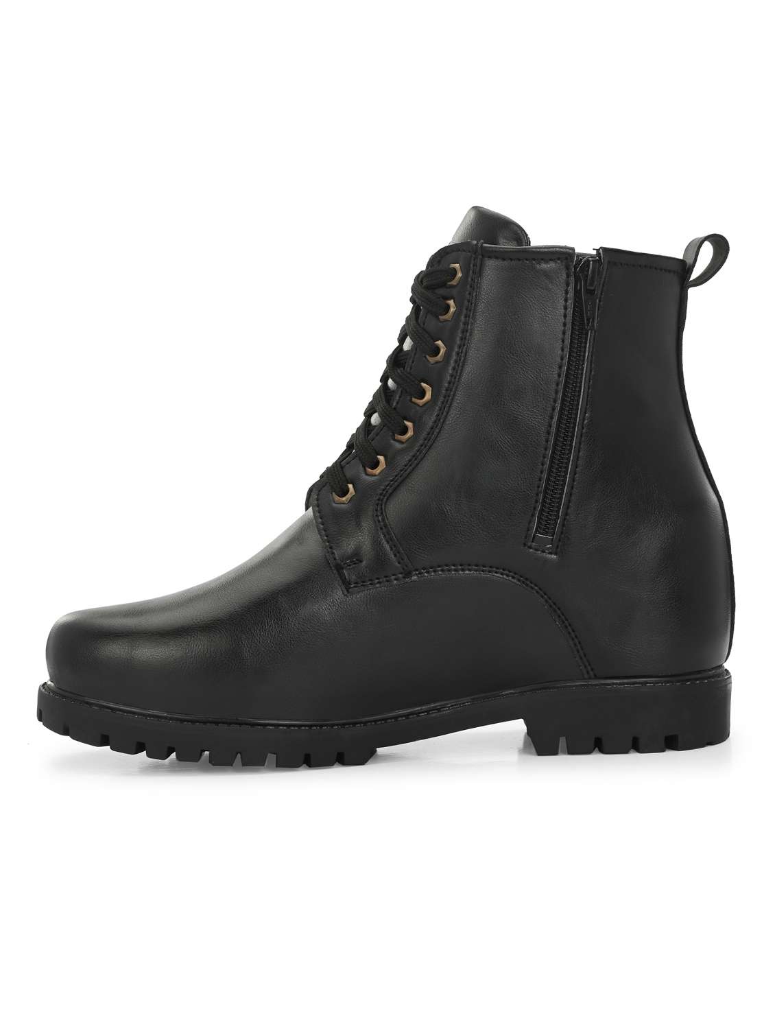 black lace up high ankle boot - 20115213 - Standard Image - 2