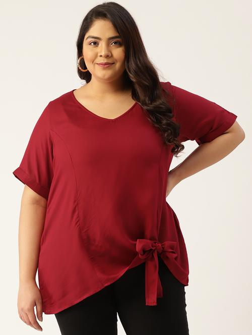 women's straight v neck top - 20115294 -  Standard Image - 0