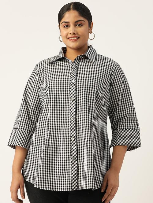 black checks plus shirt - 20115692 -  Standard Image - 0