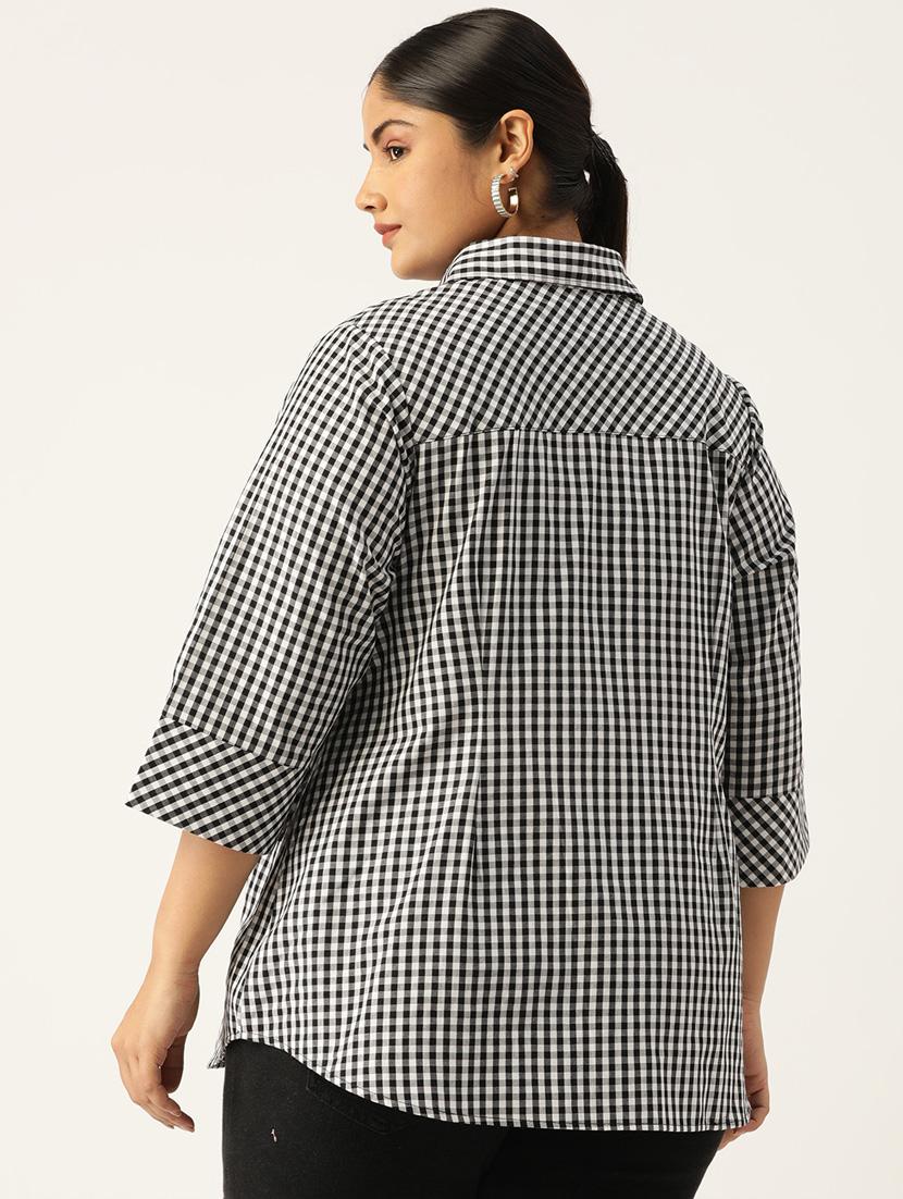 black checks plus shirt - 20115692 - Standard Image - 2