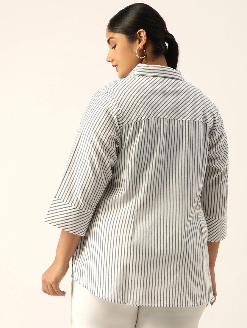 white stripes plus shirt - 20115693 - Standard Image - 2
