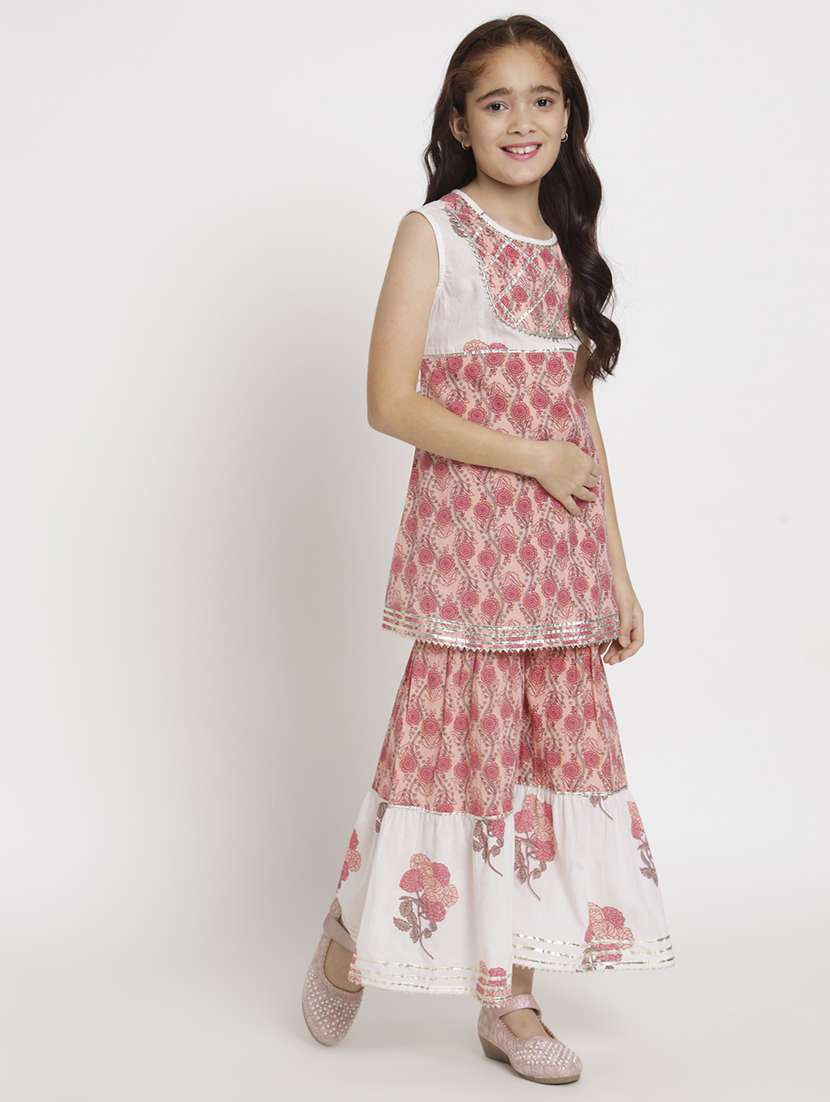 multi colored printed kurta sharara set - 20117203 -  Standard Image - 2
