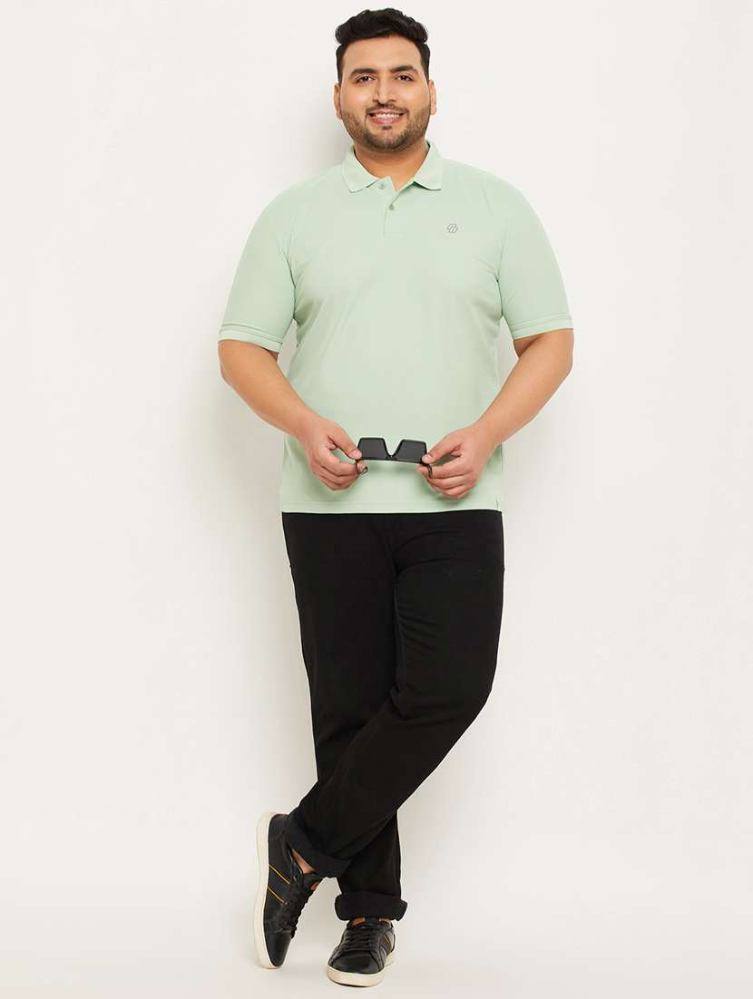 polo neck solids plus size regular t-shirt - 20117221 -  Standard Image - 2