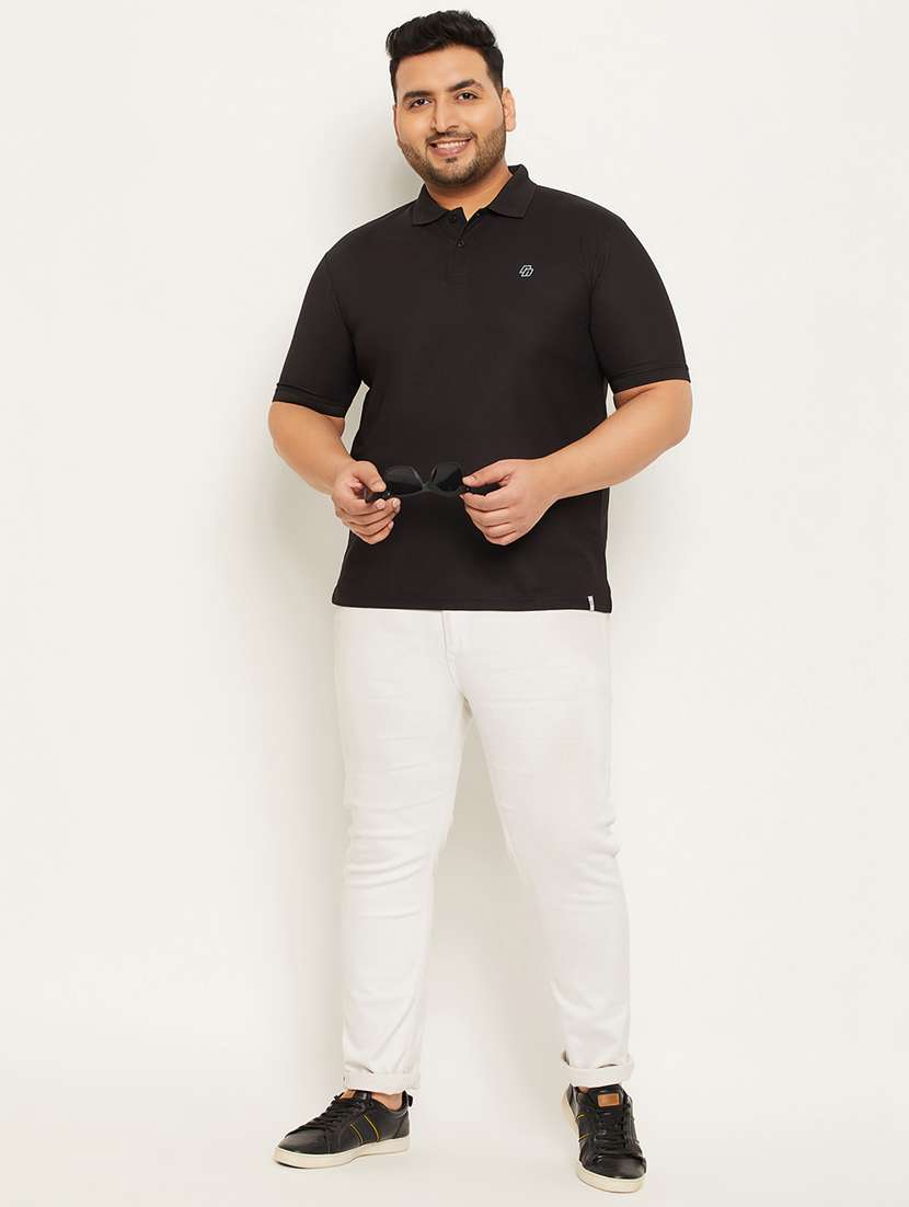 polo neck solids plus size regular t-shirt - 20117222 -  Standard Image - 2