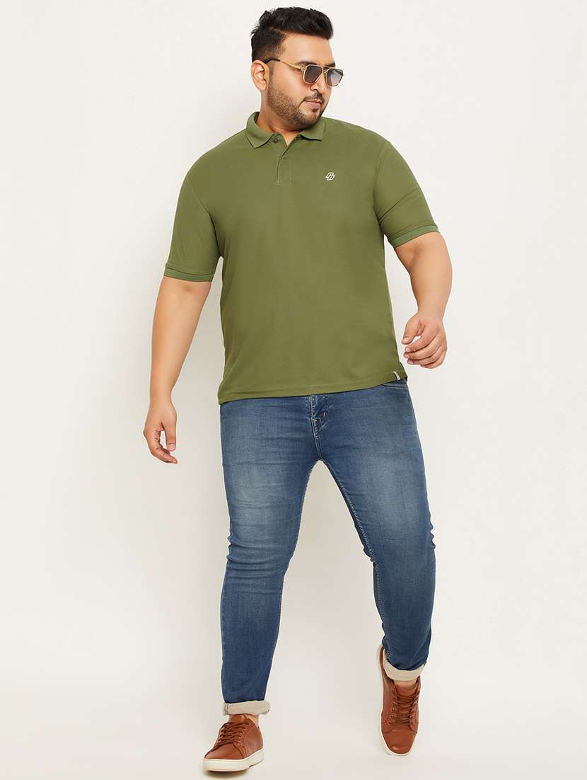 polo neck solids plus size regular t-shirt - 20117224 -  Standard Image - 2