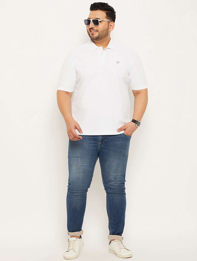 polo neck solids plus size regular t-shirt - 20117225 -  Standard Image - 2