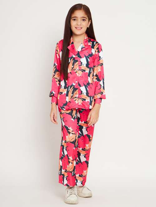 red printed top pants set - 20117343 - Standard Image - 0