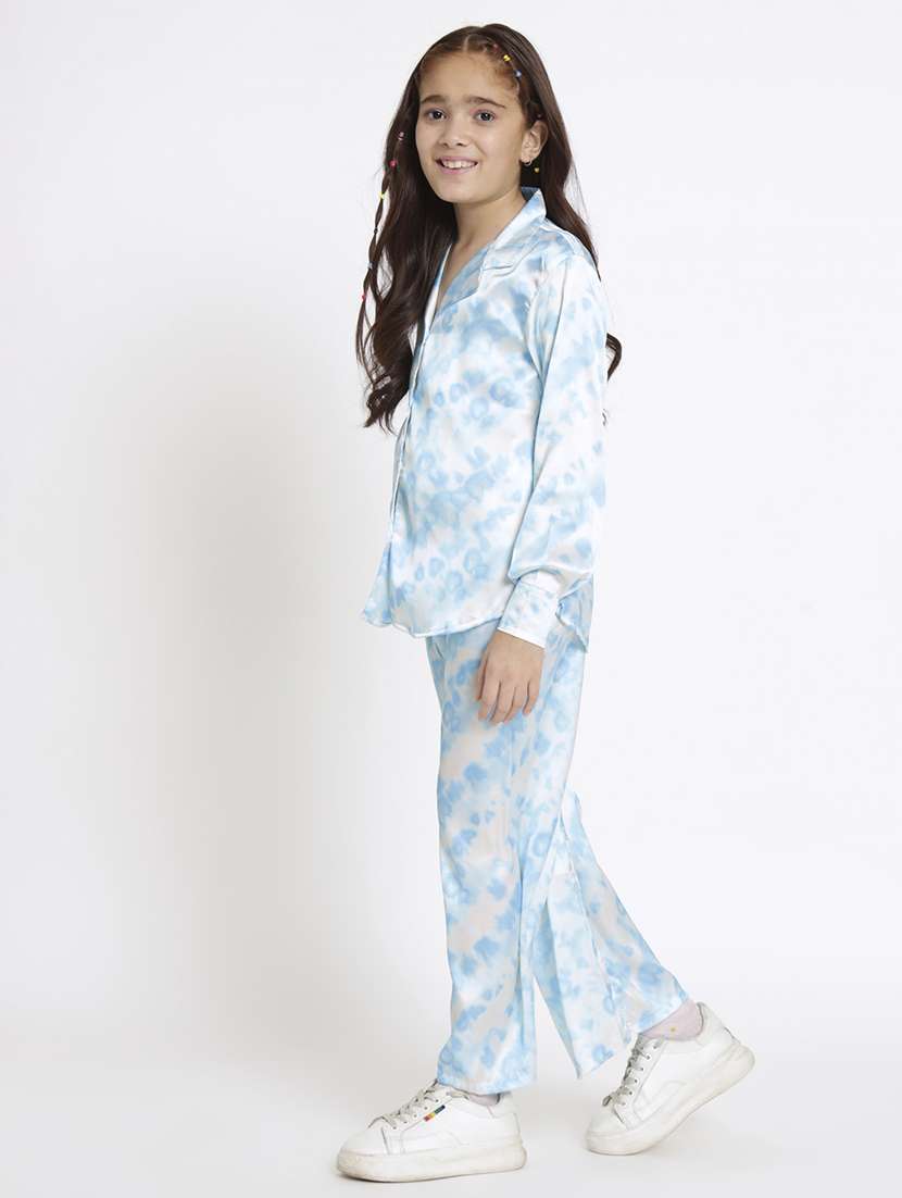 blue printed top pants set - 20117347 -  Standard Image - 2
