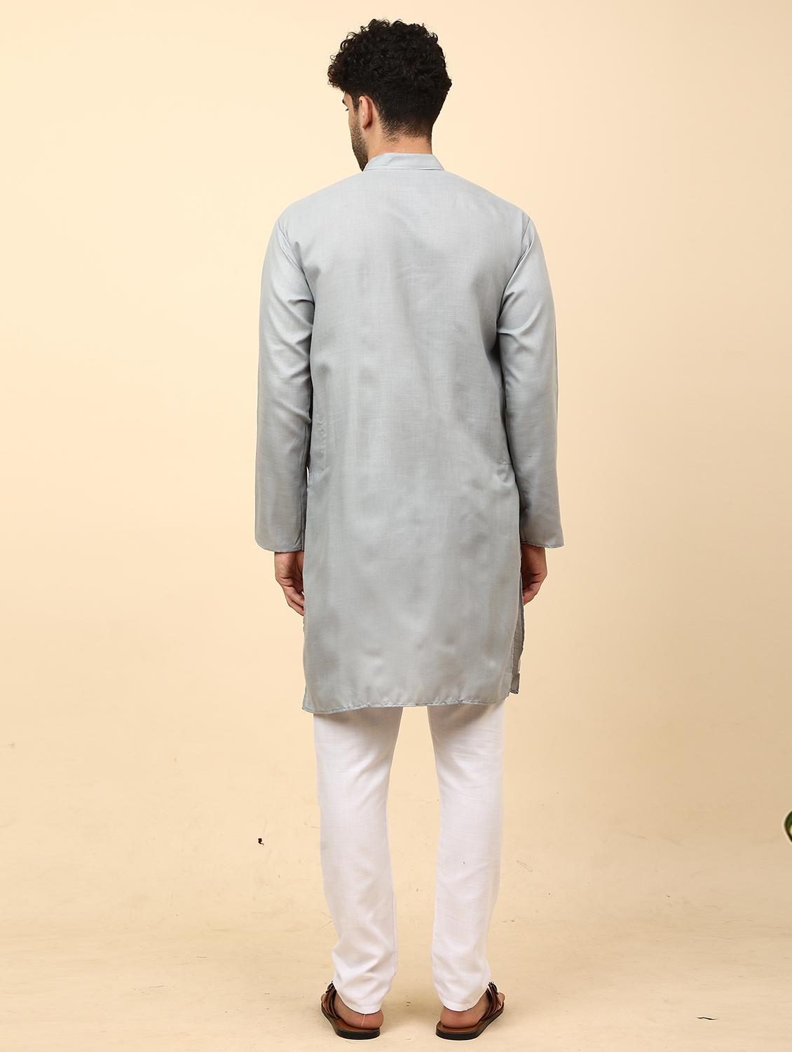 mandarin neck printed long kurta - 20117734 - Standard Image - 2