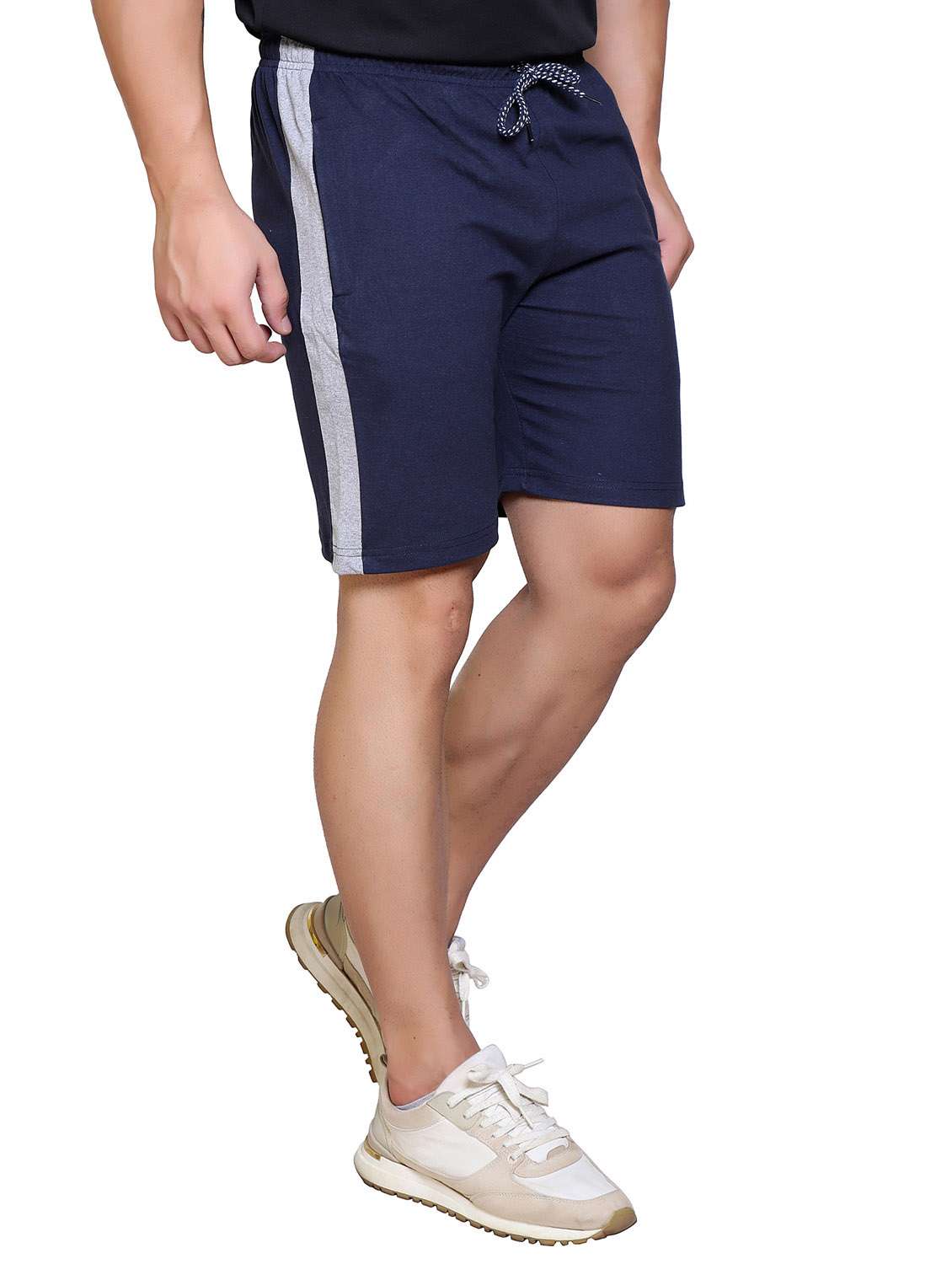 men stripes cotton blend shorts - 20117929 -  Standard Image - 2