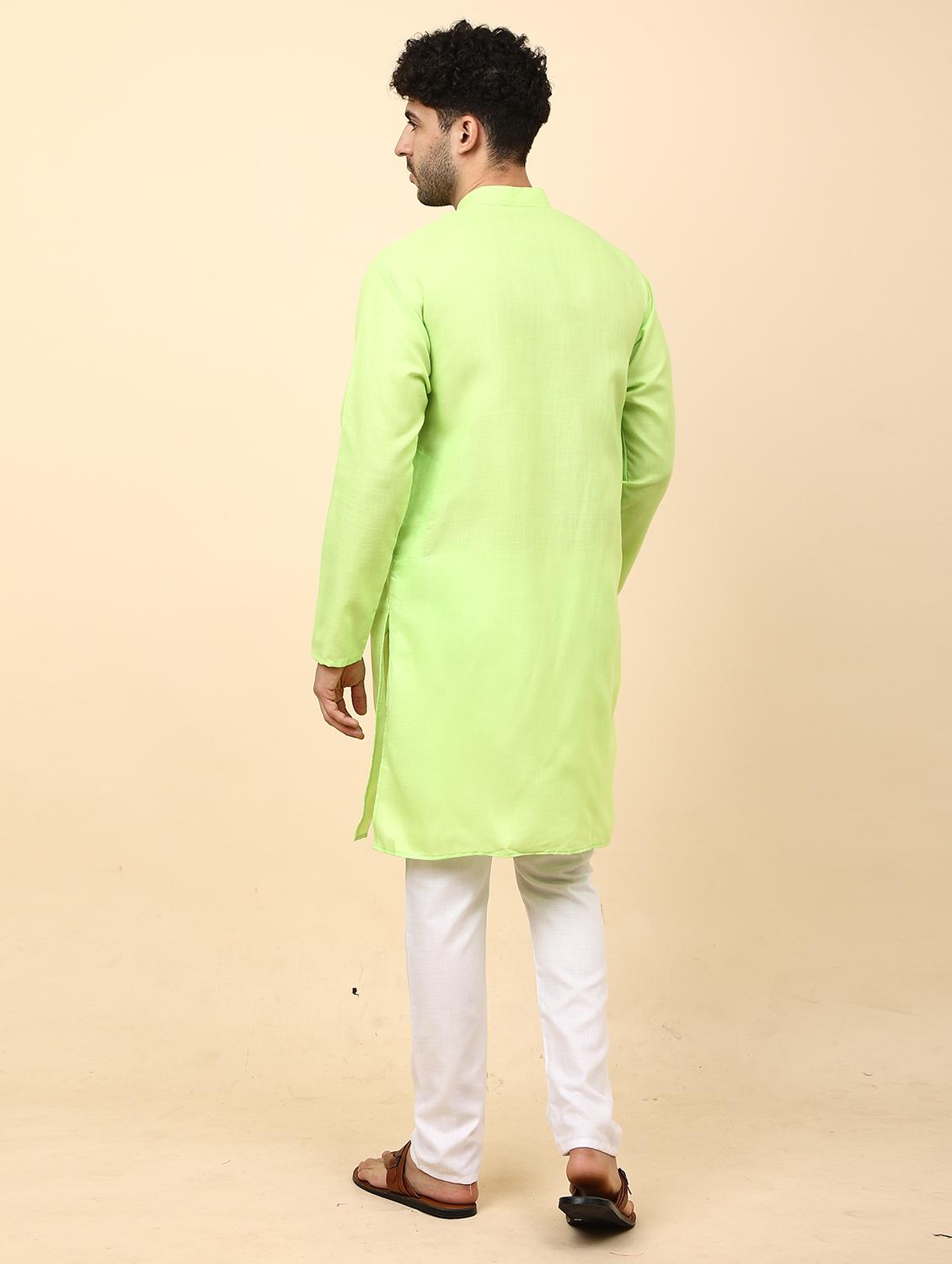 mandarin neck printed long kurta - 20117945 - Standard Image - 2