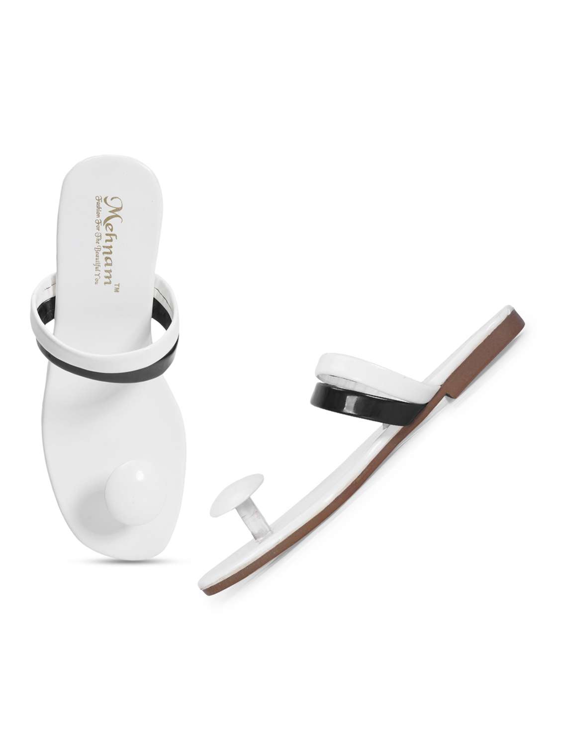 white one toe flats - 20118404 -  Standard Image - 2