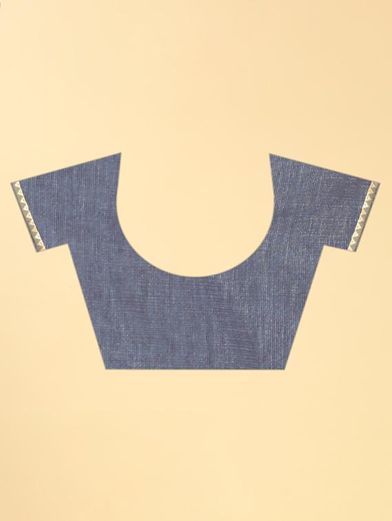 blue embroidered saree with blouse - 20120626 - Standard Image - 2