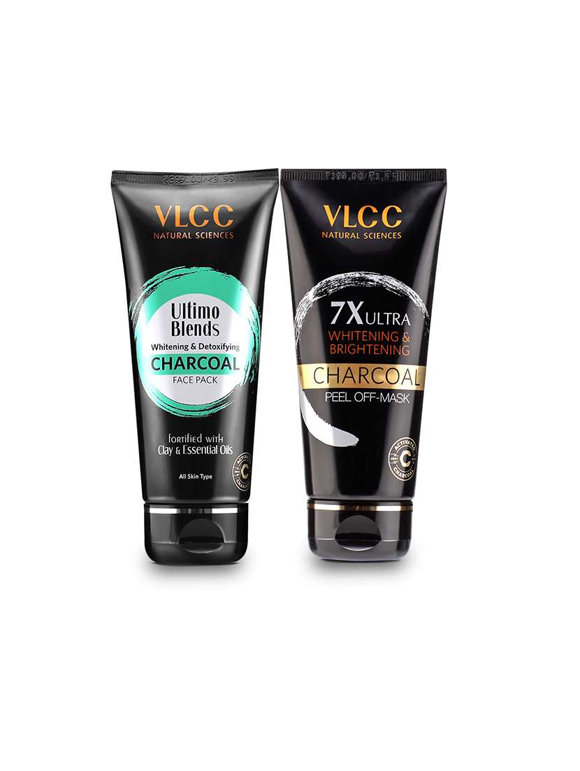 vlcc ultimo blends charcoal face wash -100 ml & charcoal peel off mask -100 g (pack of 2)
