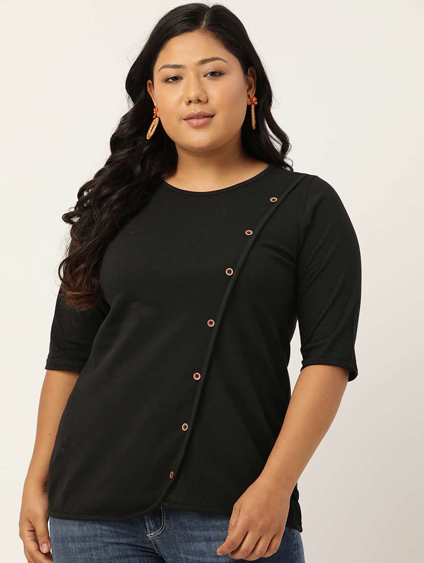 women plus size round neck top