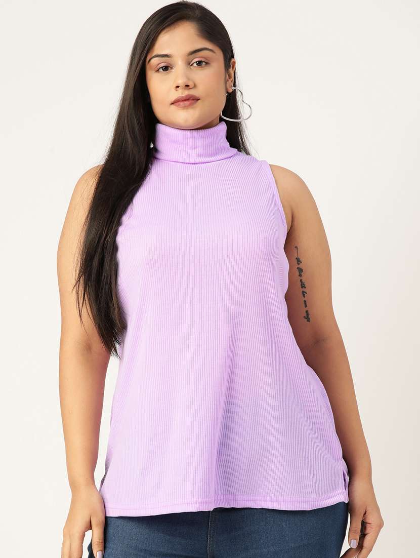 women's a line high neck top