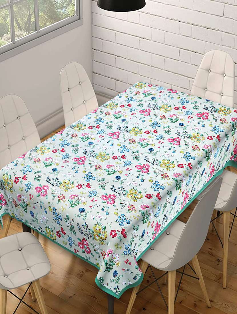 indhome life  pure cotton abstract pattern jaipuri style 6 seater dining table cloth cover