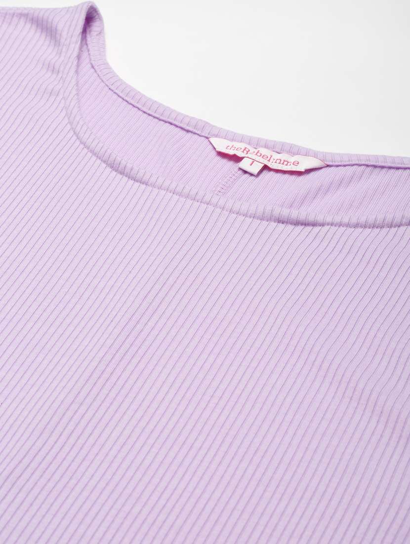 purple solid top and culottes co-ord set  - 20122079 -  Standard Image - 2