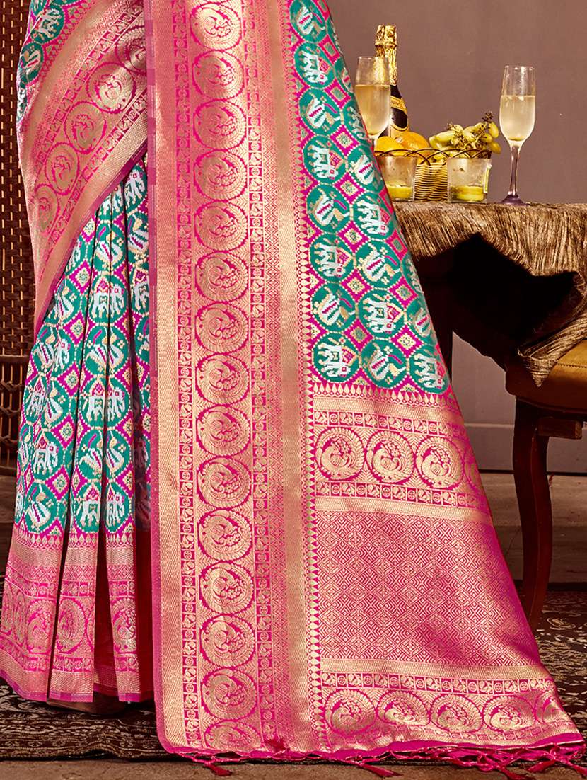 women's self design green colored saree with blouse - 20122085 -  Standard Image - 2