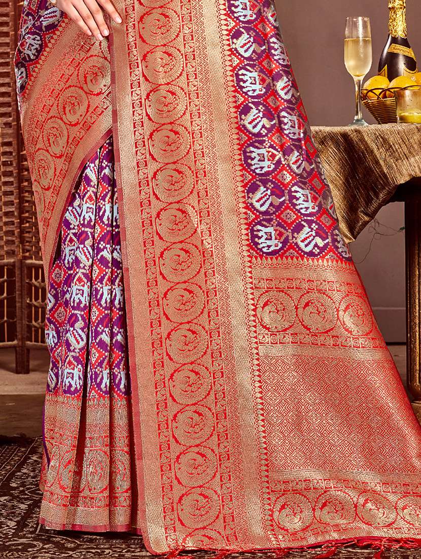 women's self design purple colored saree with blouse - 20122086 -  Standard Image - 2