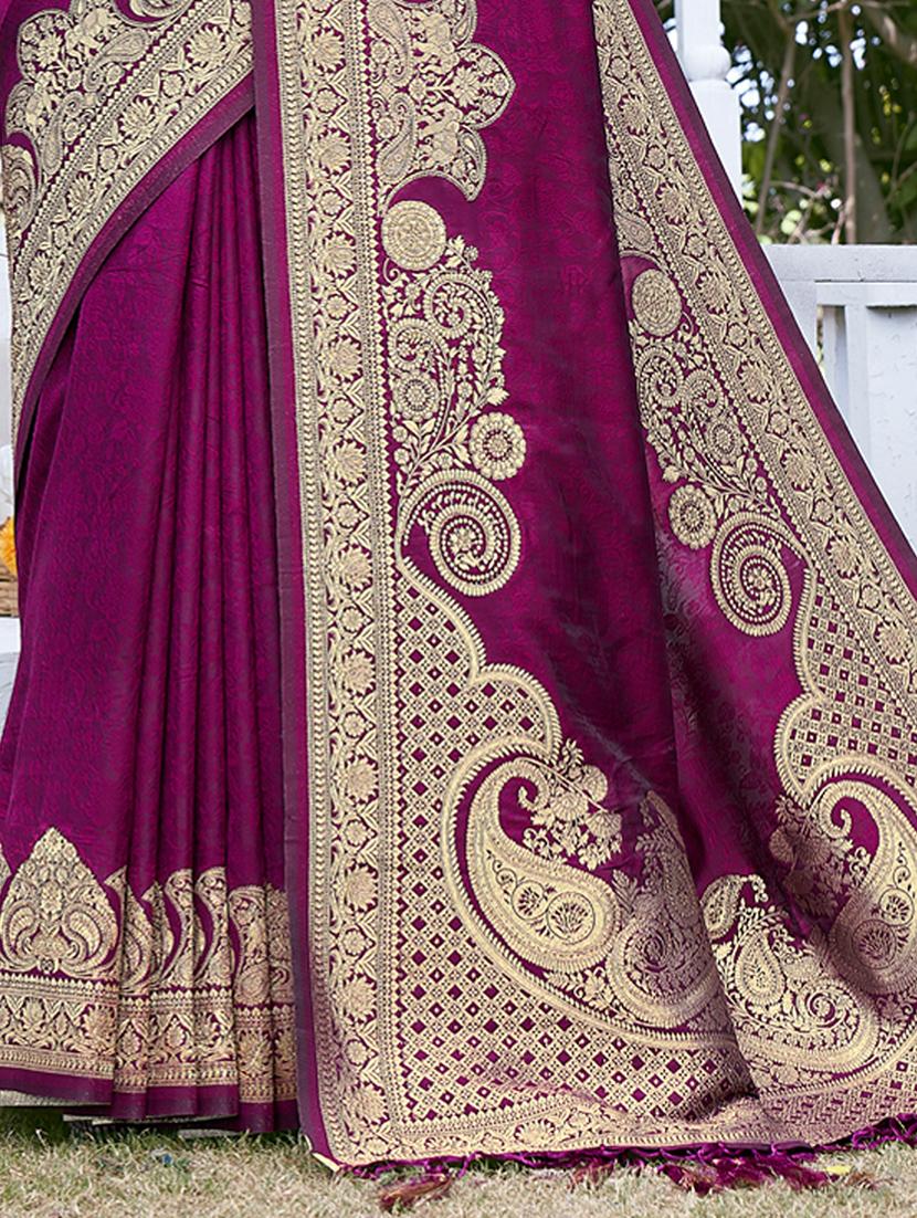 women's self design purple colored saree with blouse - 20122121 - Standard Image - 2