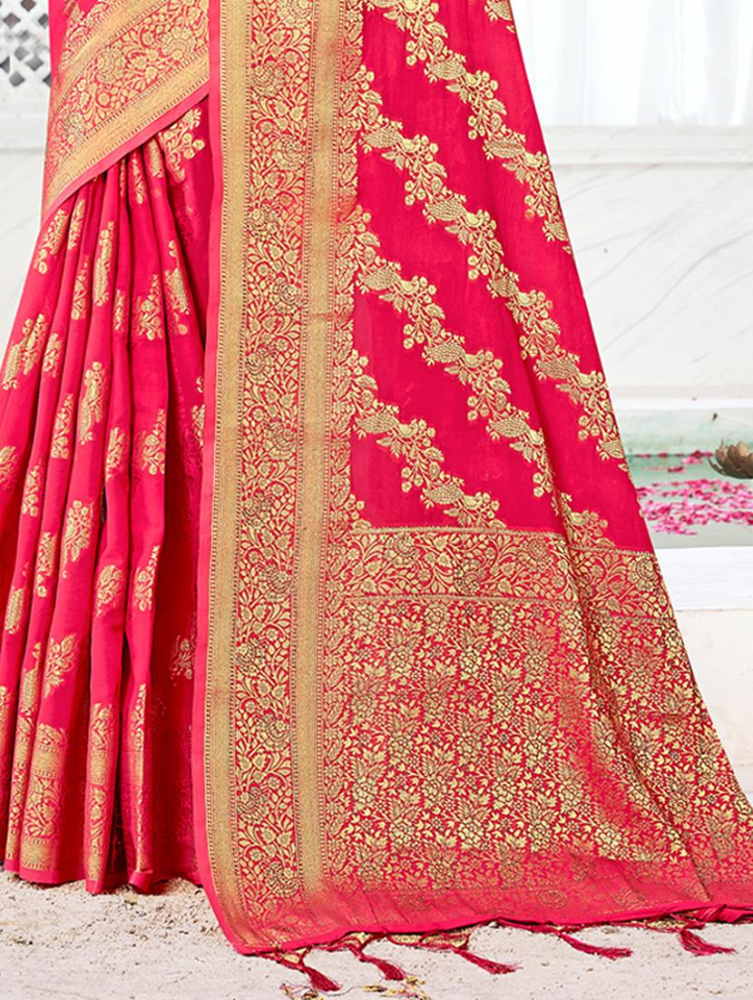 women's self design pink colored saree with blouse - 20122131 - Standard Image - 2
