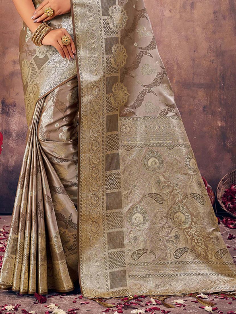 women's self design grey colored saree with blouse - 20122286 - Standard Image - 2