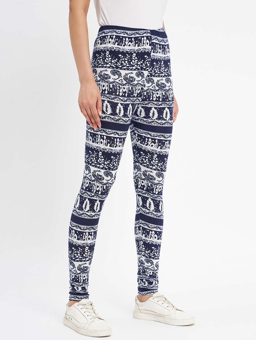 blue printed legging - 20123314 -  Standard Image - 2