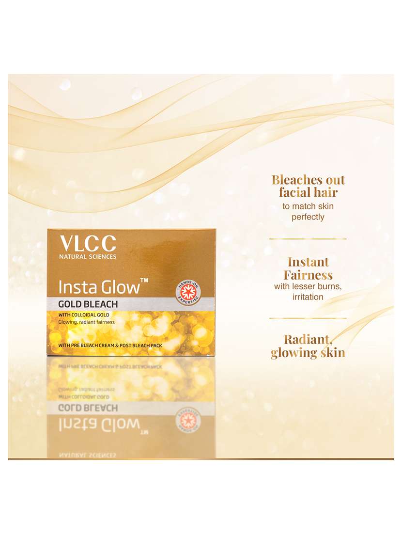 vlcc silver facial kit -60 g & insta glow gold bleach -30 g (pack of 2) - 20123936 - Standard Image - 2