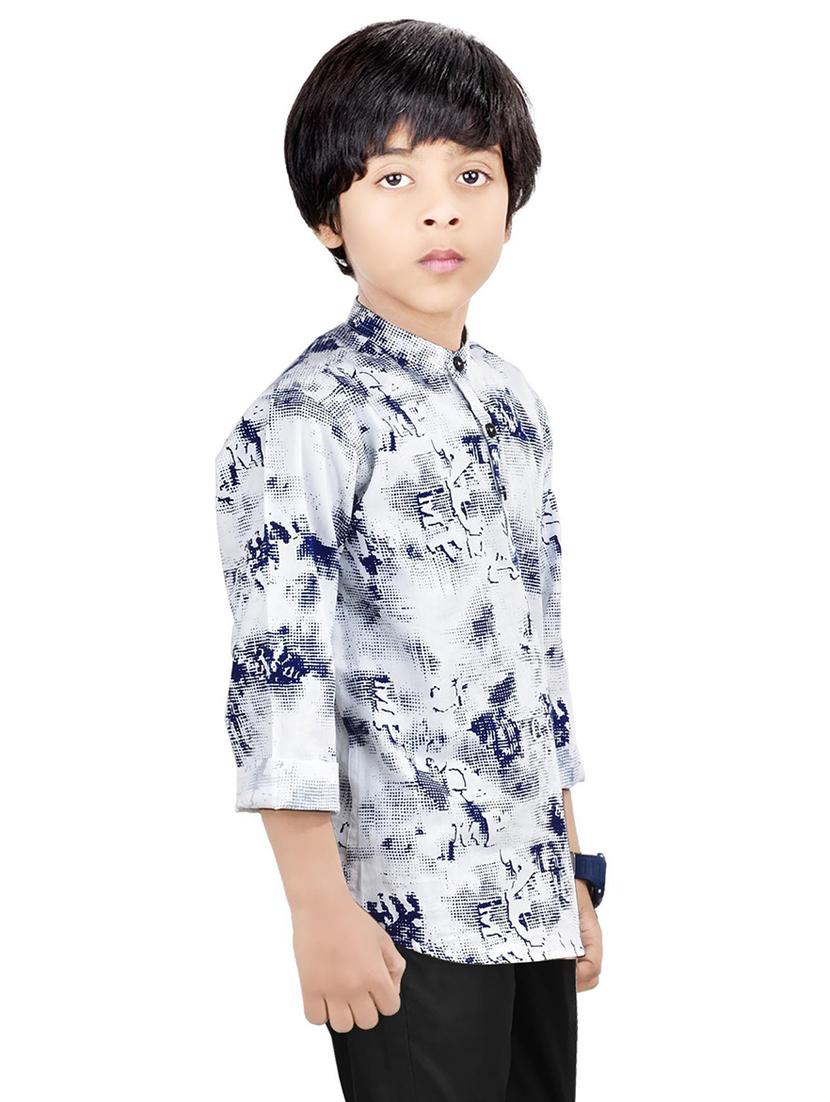 boys printed short kurta - 20124158 - Standard Image - 2