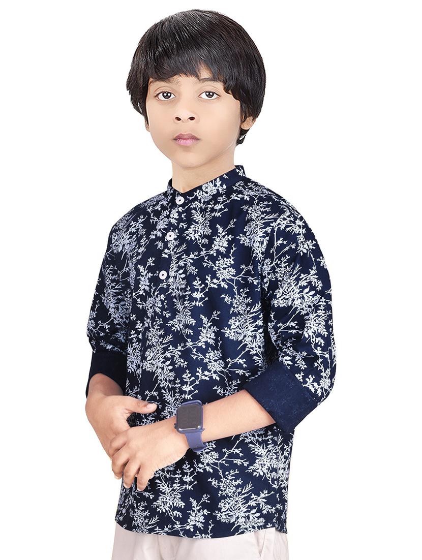 boys printed short kurta - 20124160 - Standard Image - 2