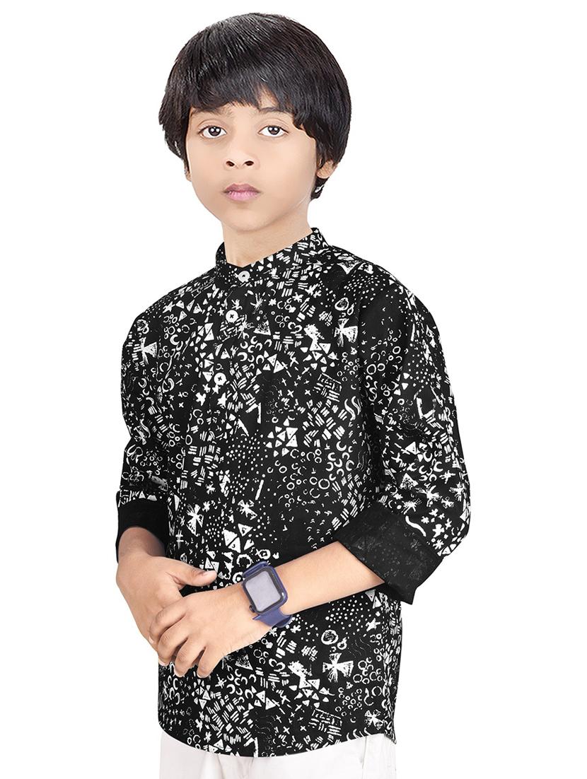 boys printed cotton kurta - 20124201 - Standard Image - 2