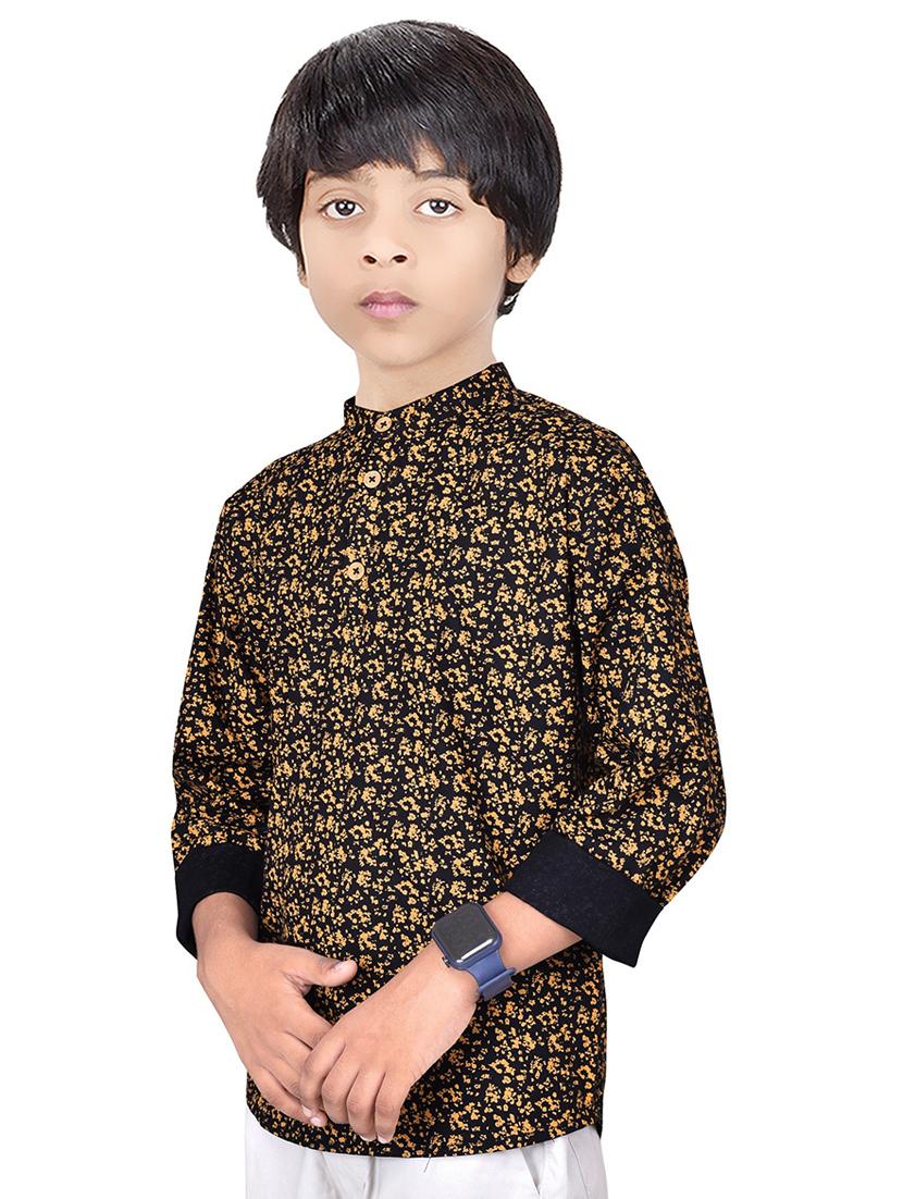 boys printed cotton kurta - 20124229 - Standard Image - 2
