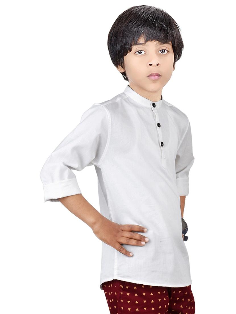 boys self design cotton kurta - 20124240 - Standard Image - 2