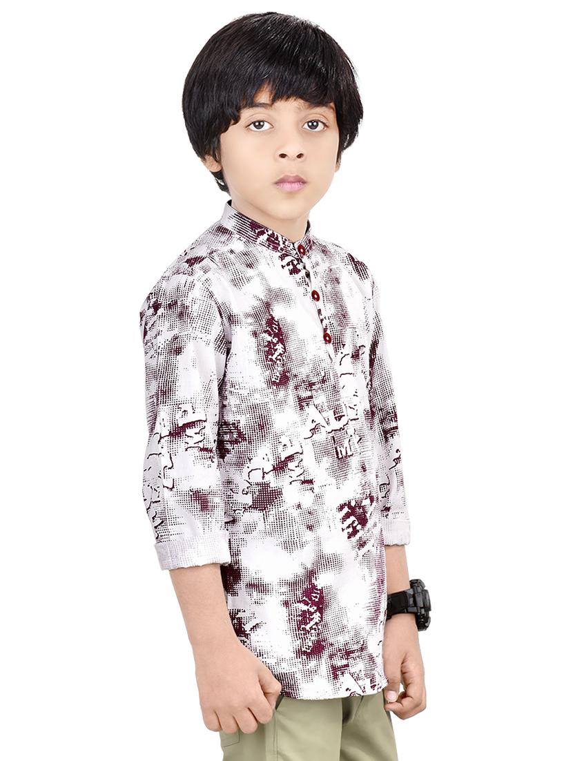 boys printed cotton kurta - 20124293 - Standard Image - 2