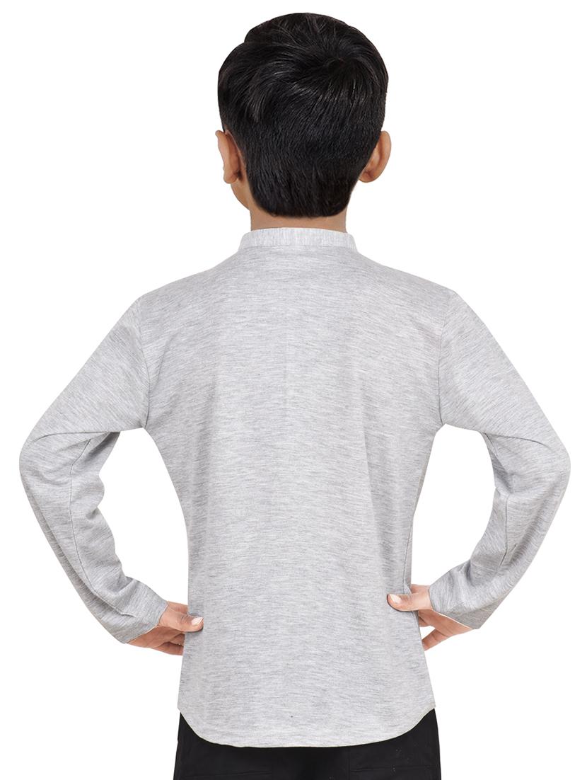 boys solid cotton short kurta - 20124711 - Standard Image - 2