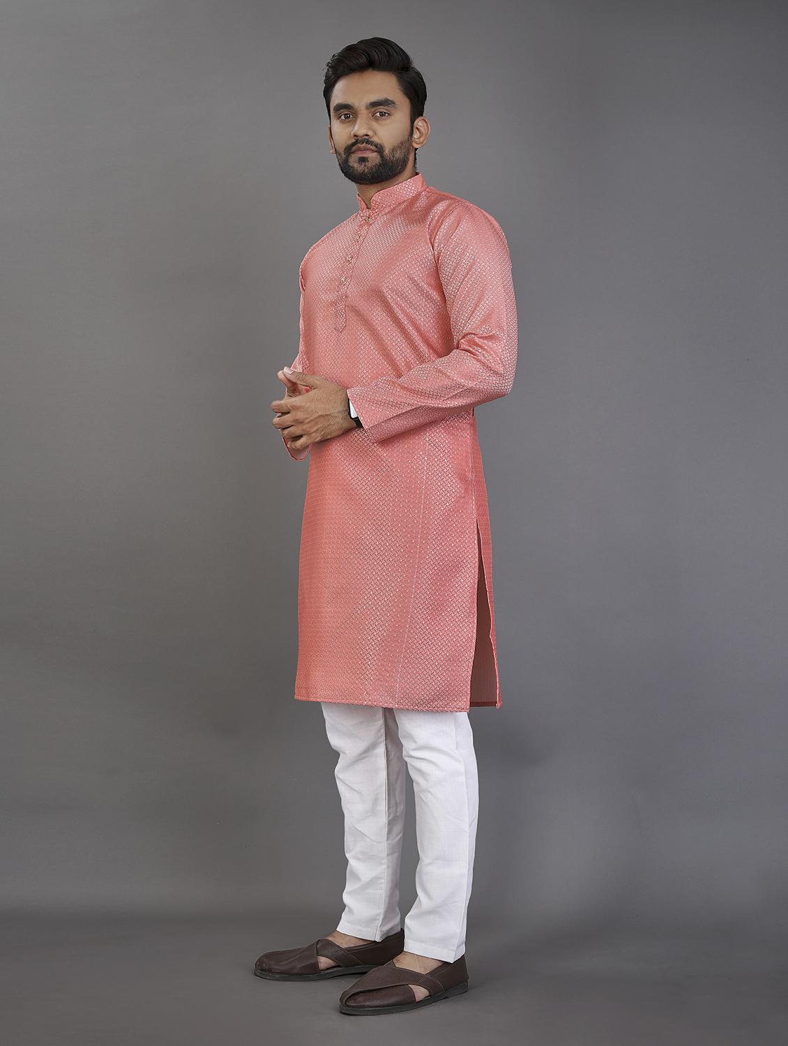 men's self design kurta pyjama set - 20124958 - Standard Image - 2