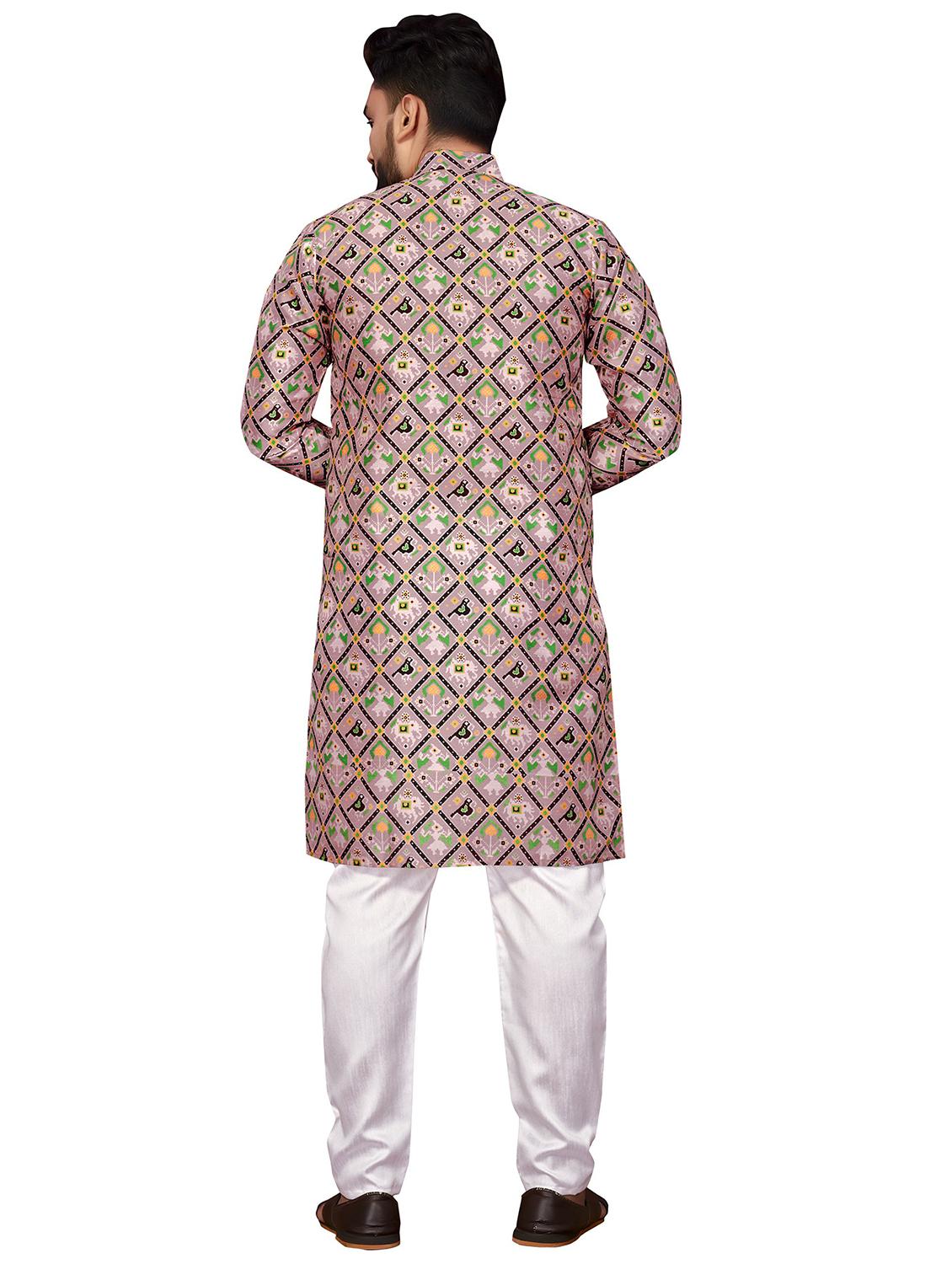 men's printed kurta pyjama set - 20125071 - Standard Image - 2