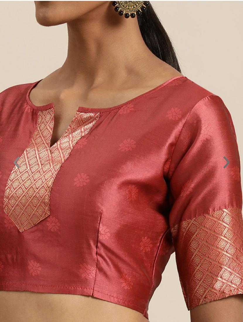self design woven saree with blouse - 20125227 - Standard Image - 2