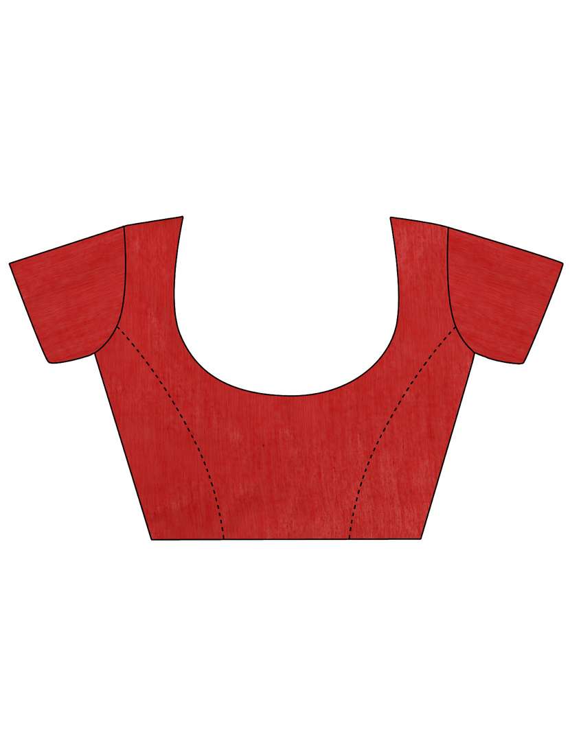 red silk printed saree with blouse - 20125273 -  Standard Image - 2