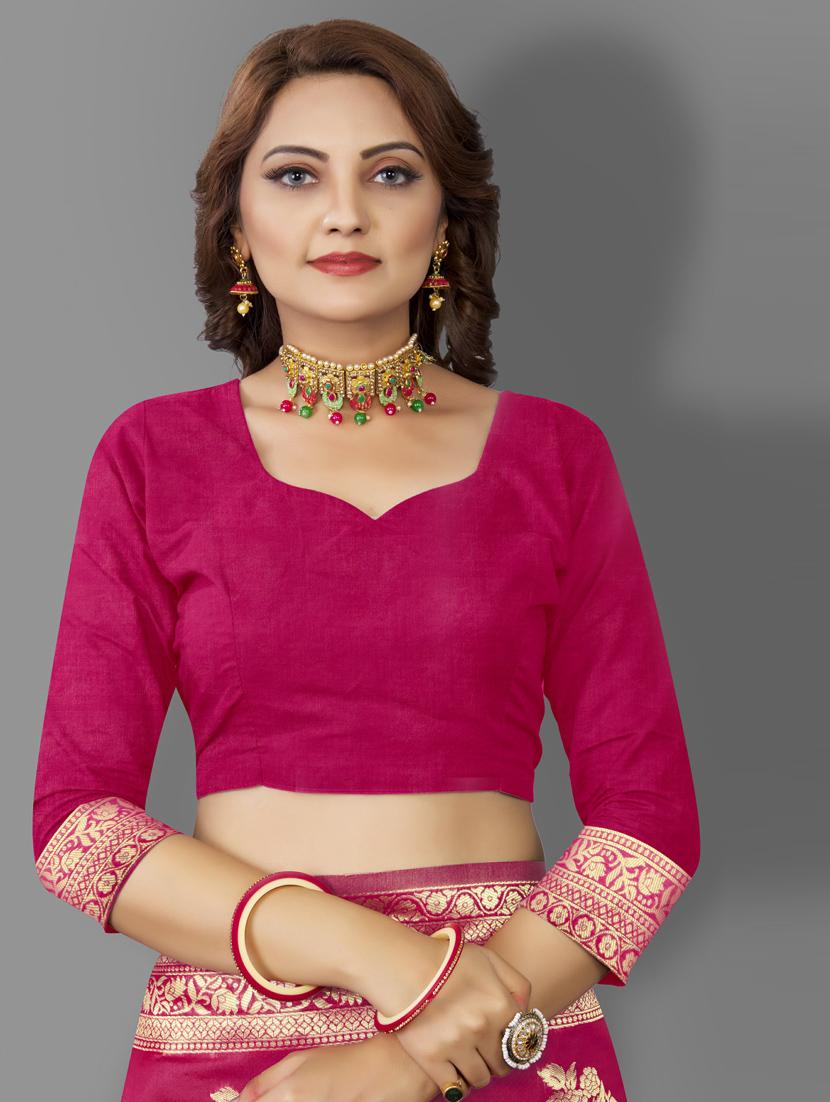 self design woven saree with blouse - 20125445 - Standard Image - 2